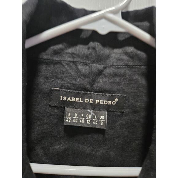 Unique Isabel de Pedro Black Blazer Jacket Size 8 Spain Designer Graphic - Picture 2 of 8